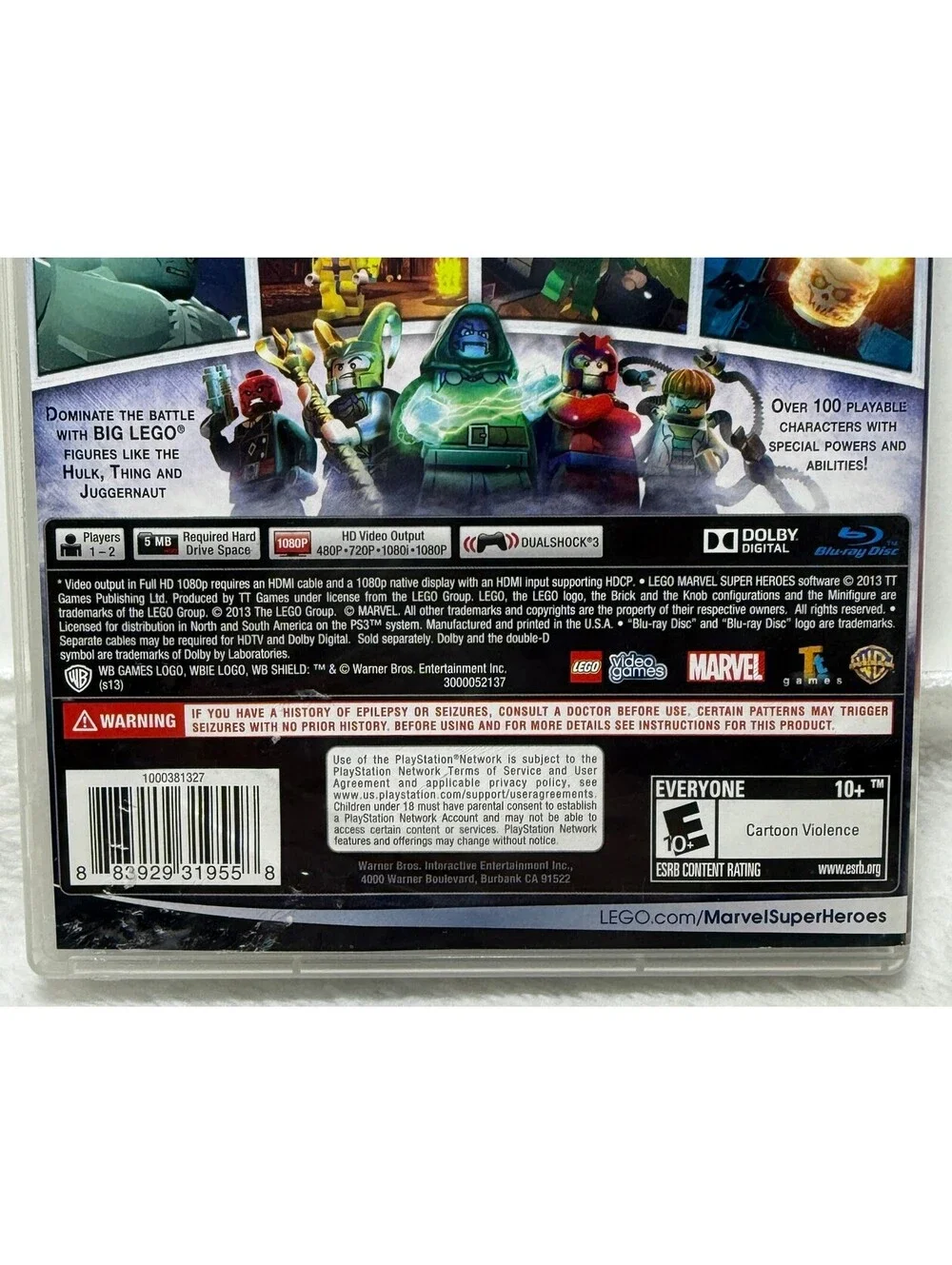 LEGO Marvel Super Heroes PS3 PlayStation 3 Complete CIB